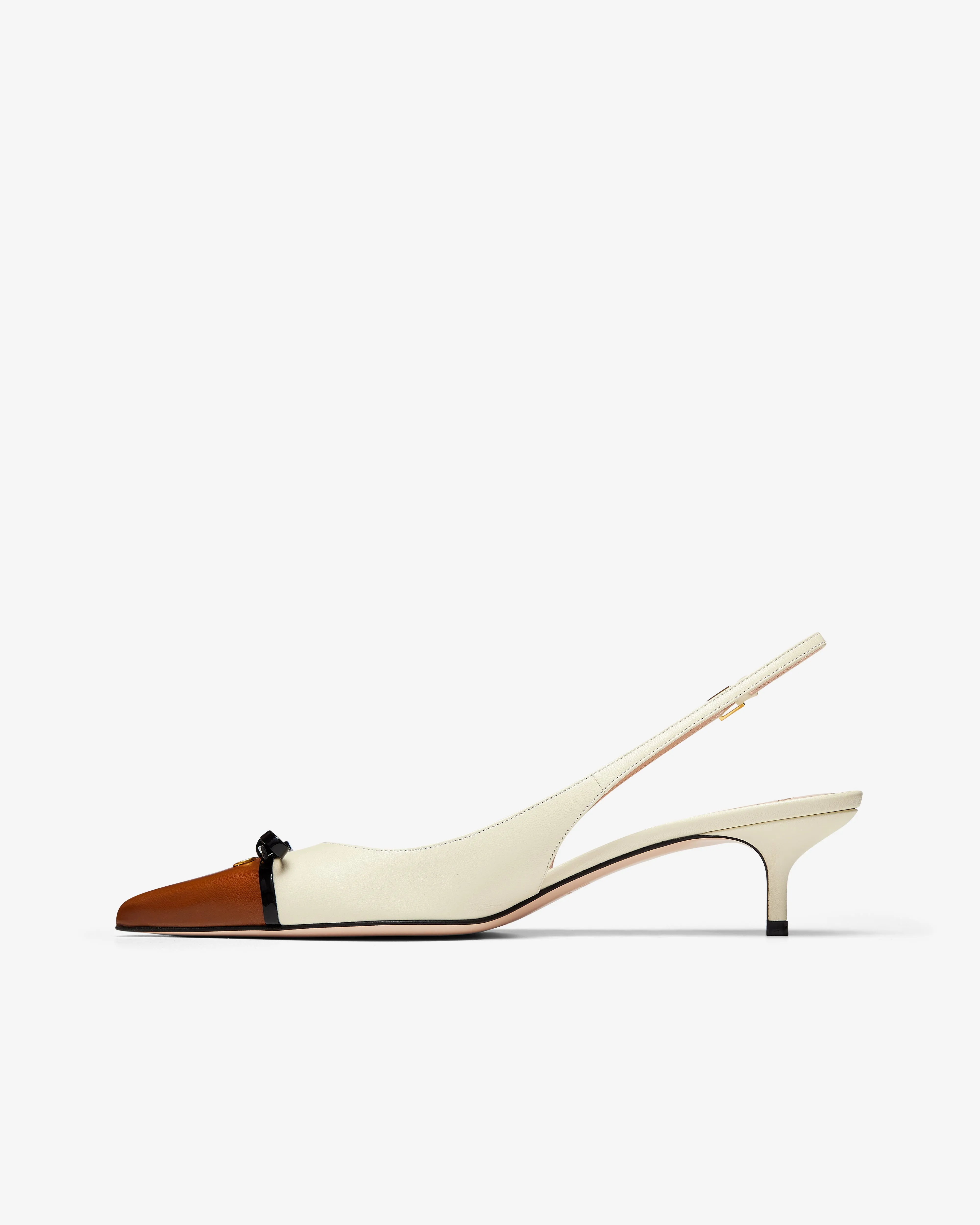 Valentino - Women's Bepointy Slingback Pumps - (Tobacco/Ivory/Black)