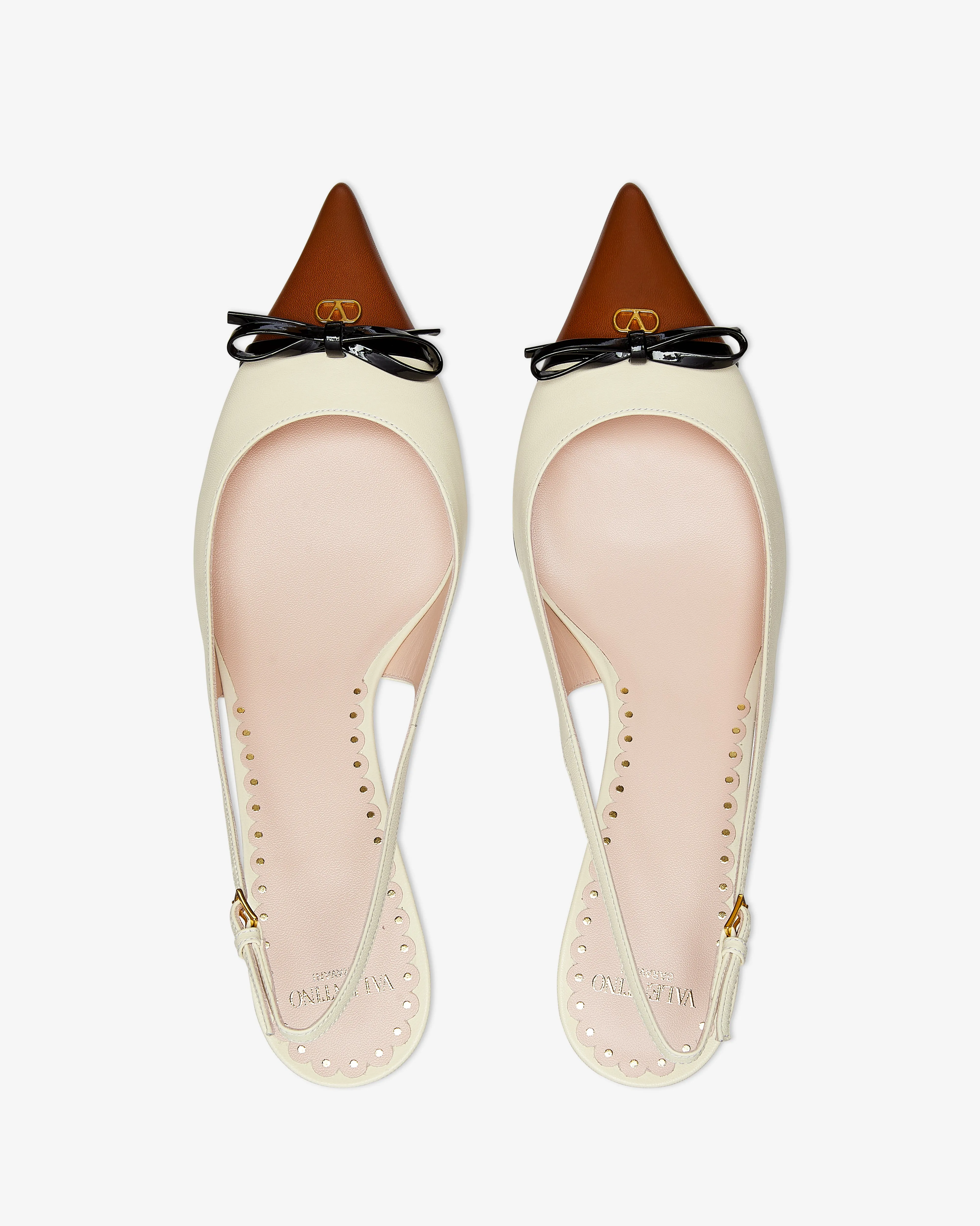 Valentino - Women's Bepointy Slingback Pumps - (Tobacco/Ivory/Black)