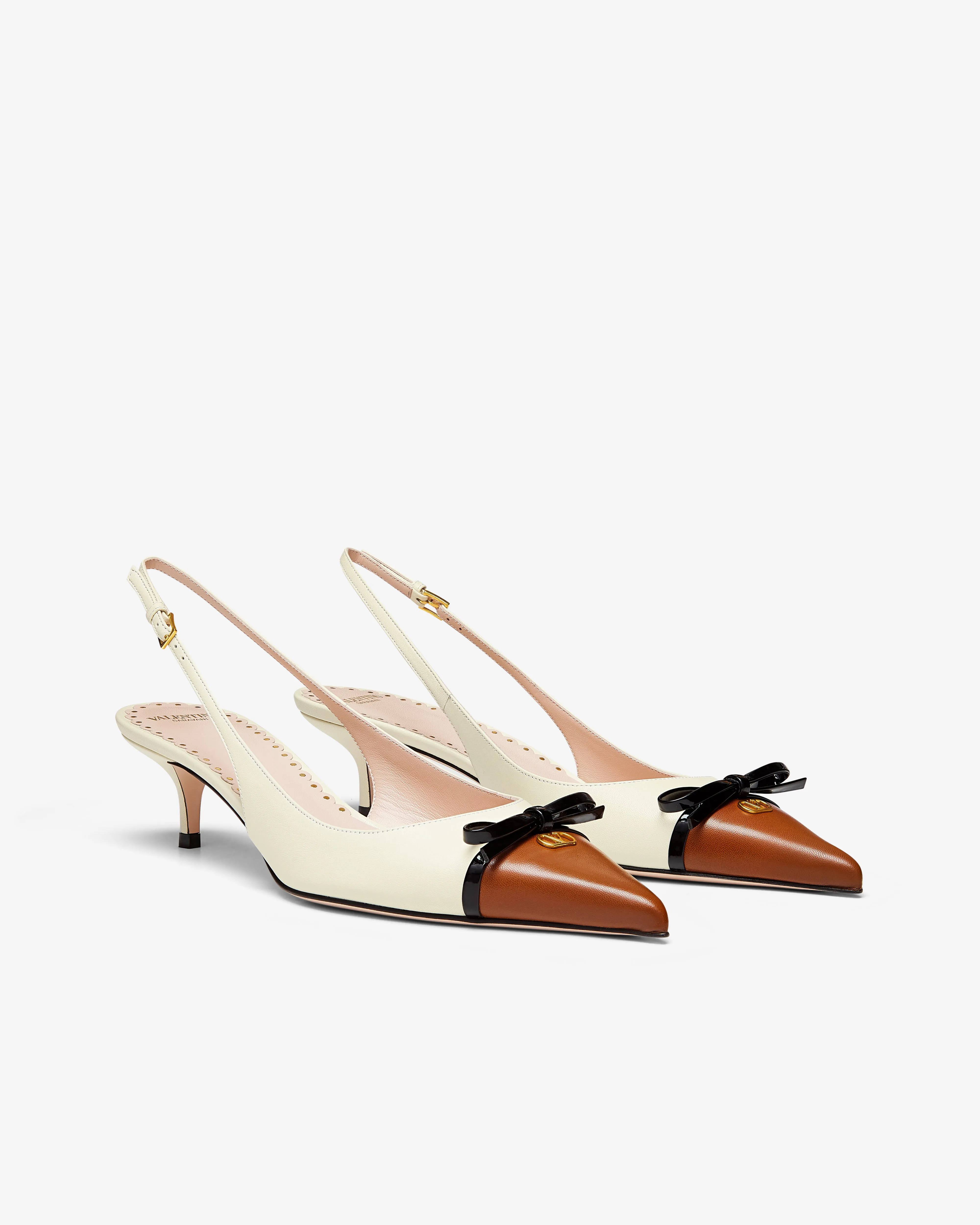 Valentino - Women's Bepointy Slingback Pumps - (Tobacco/Ivory/Black)