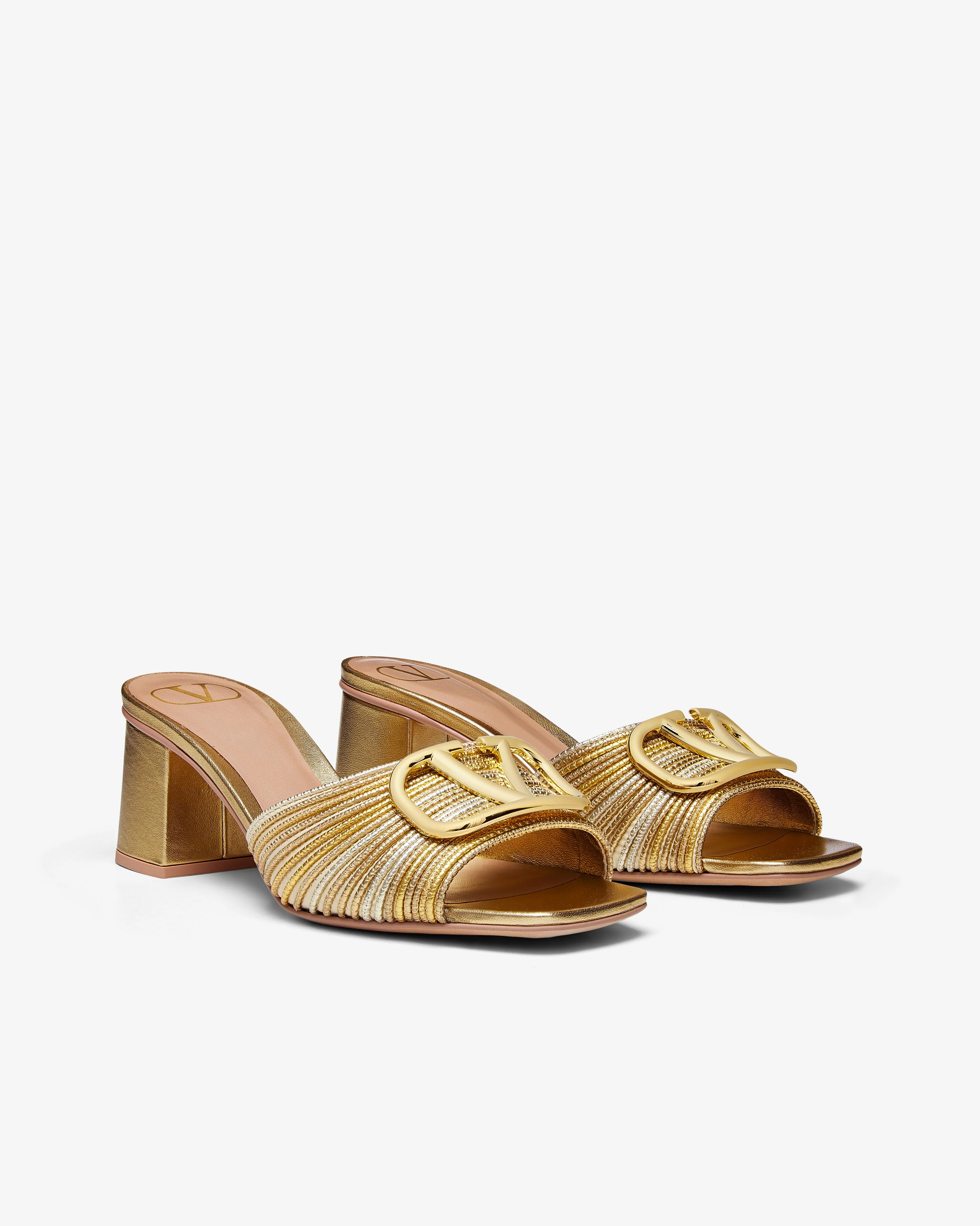 Valentino - Women's Metallic VLogo Signature Slide Sandal - (Gold)