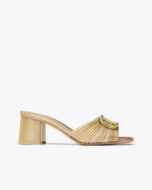 Valentino - Women's Metallic VLogo Signature Slide Sandal - (Gold)