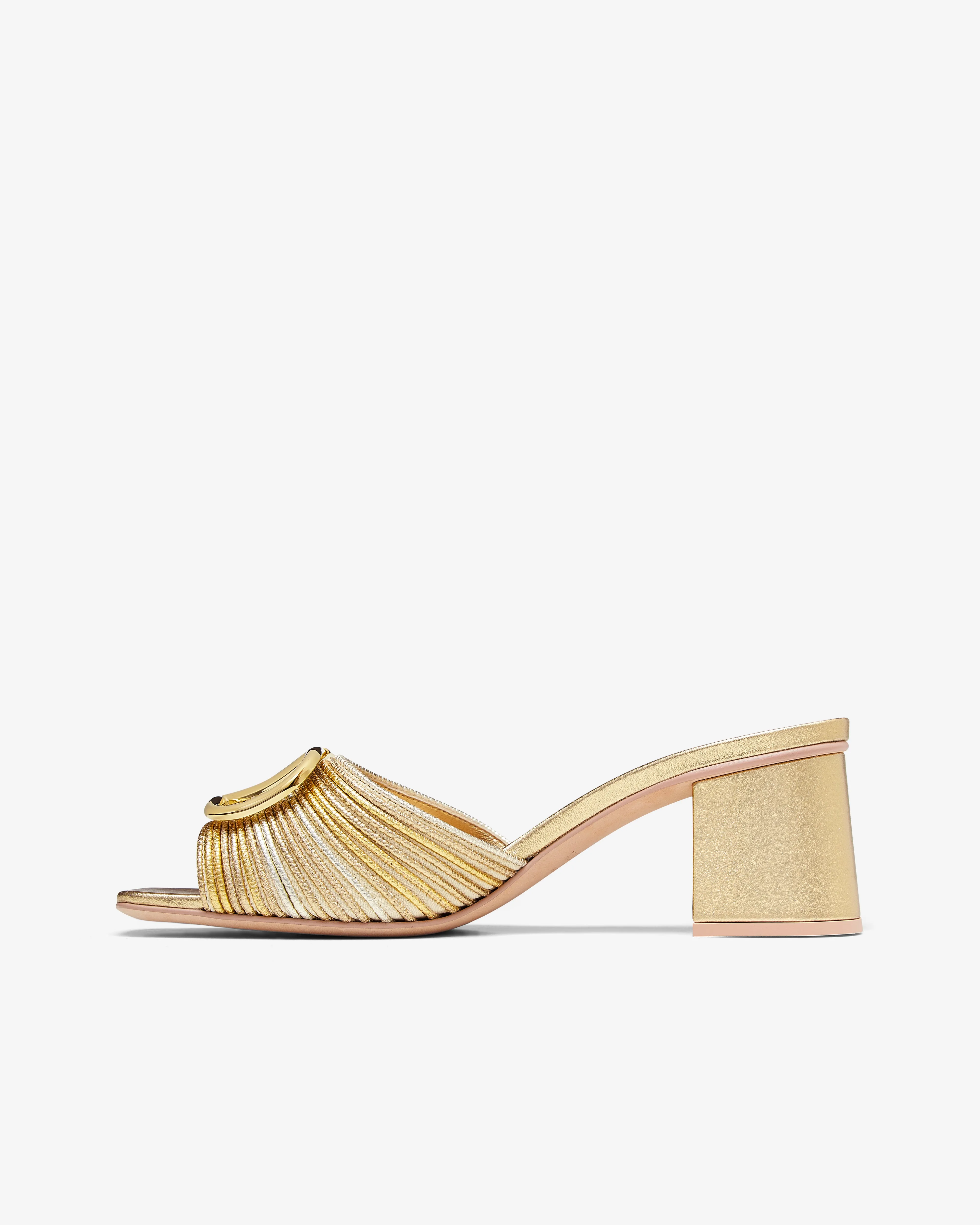 Valentino - Women's Metallic VLogo Signature Slide Sandal - (Gold)