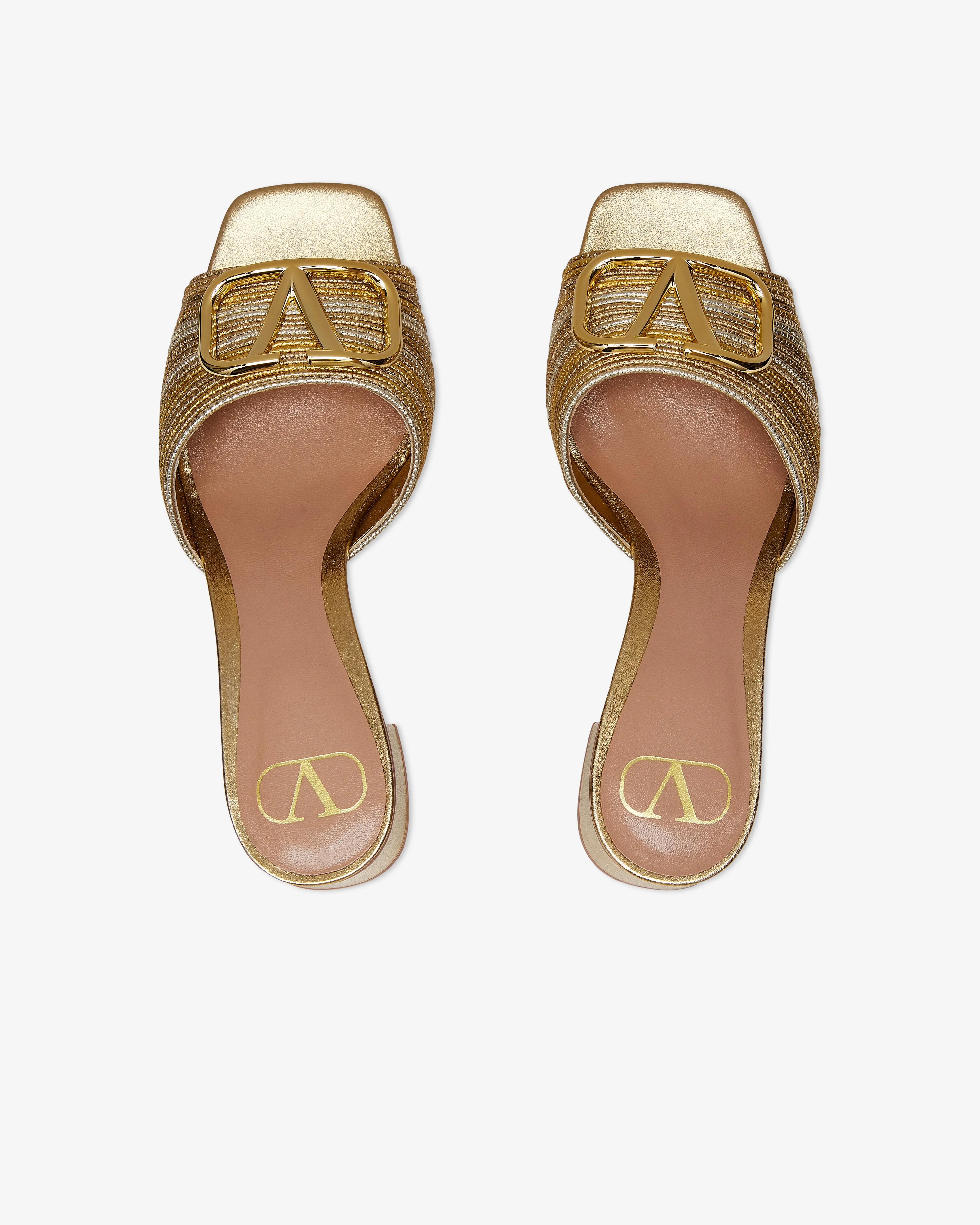 Valentino - Women's Metallic VLogo Signature Slide Sandal - (Gold)