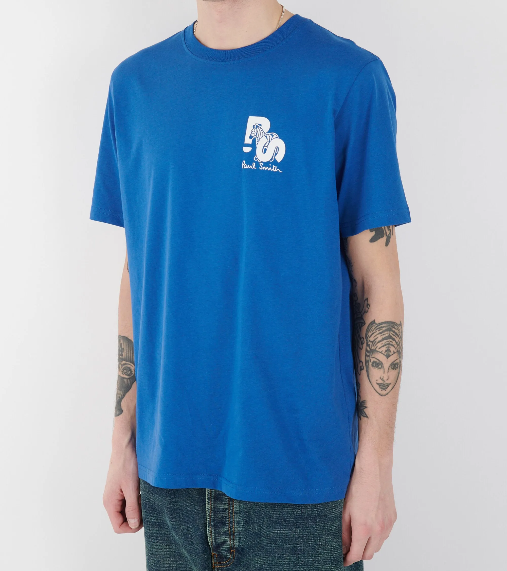 Zebra Print T-shirt Cobalt Blue
