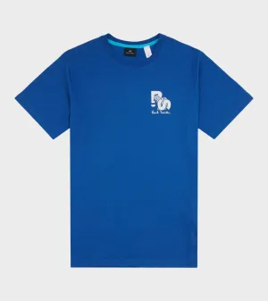 Zebra Print T-shirt Cobalt Blue